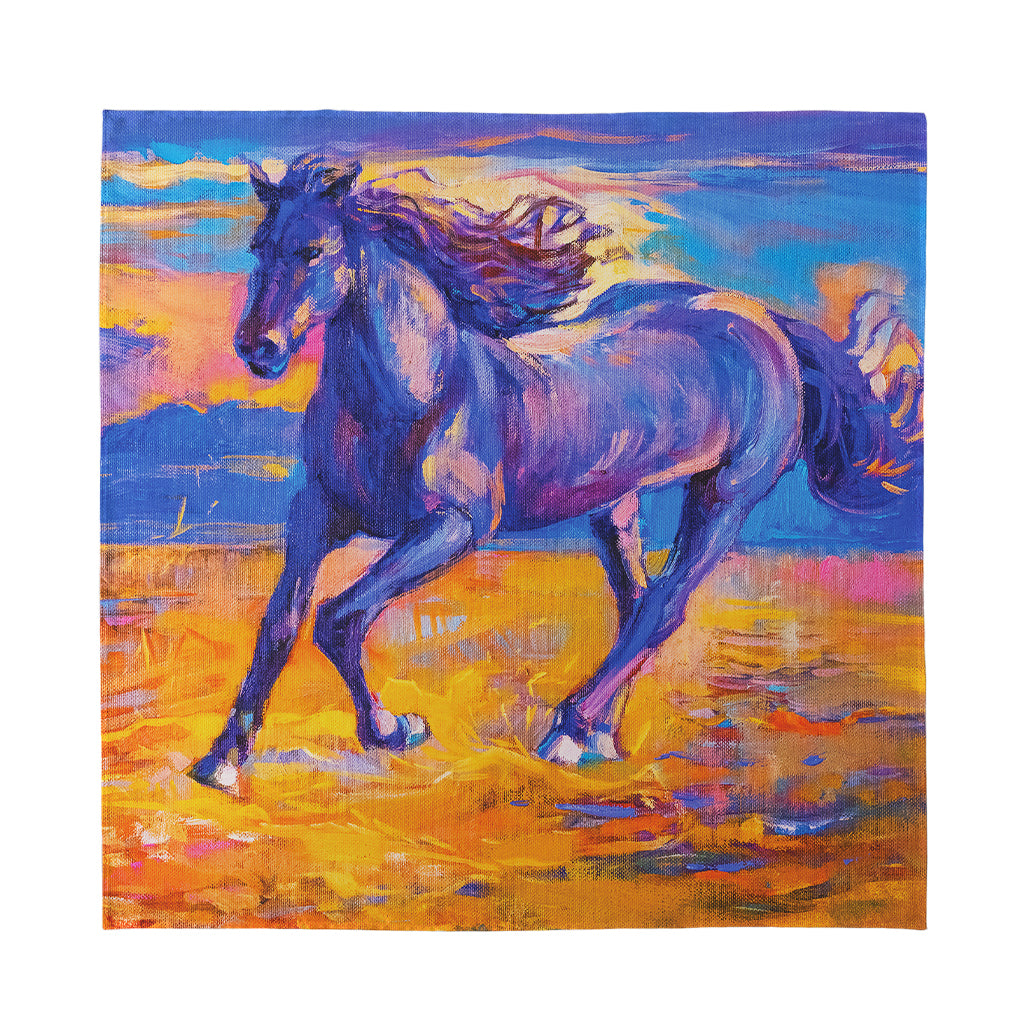 Sunset Horse Painting Print Silk Bandana