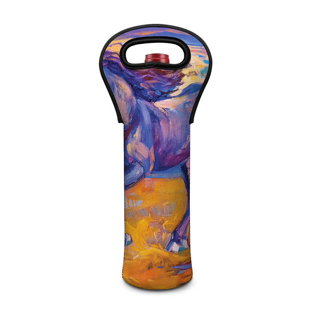 Sunset Horse Painting Print Single Neoprene Wine Tote