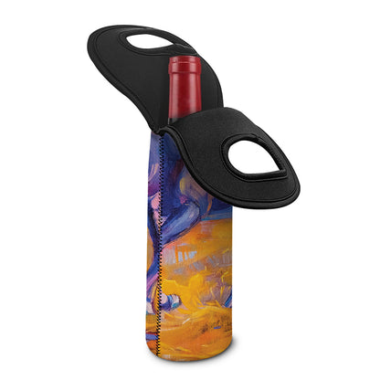Sunset Horse Painting Print Single Neoprene Wine Tote