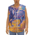 Sunset Horse Painting Print Sleeveless Baseball Jersey