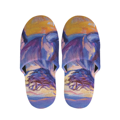 Sunset Horse Painting Print Slippers