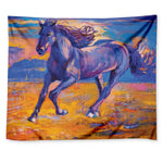 Sunset Horse Painting Print Tapestry