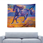 Sunset Horse Painting Print Tapestry