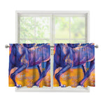 Sunset Horse Painting Print Tier Curtains