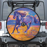 Sunset Horse Painting Print Tire Cover With Camera Hole
