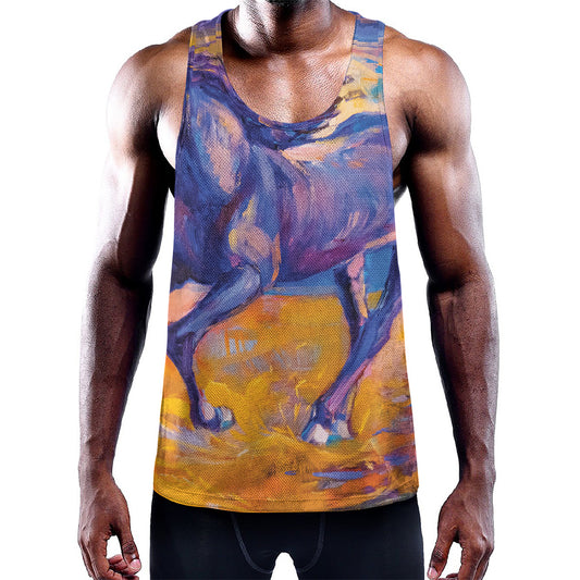 Sunset Horse Painting Print Training Tank Top