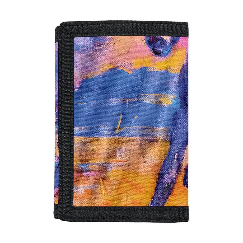 Sunset Horse Painting Print Trifold Wallet