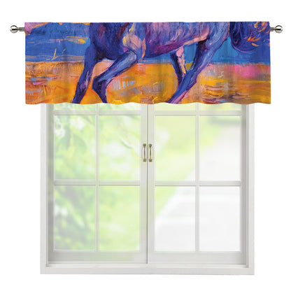 Sunset Horse Painting Print Window Valance