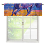 Sunset Horse Painting Print Window Valance