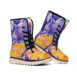 Sunset Horse Painting Print Winter Boots