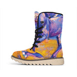 Sunset Horse Painting Print Winter Boots