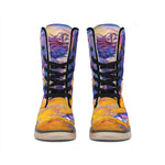 Sunset Horse Painting Print Winter Boots