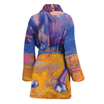 Sunset Horse Painting Print Women's Bathrobe