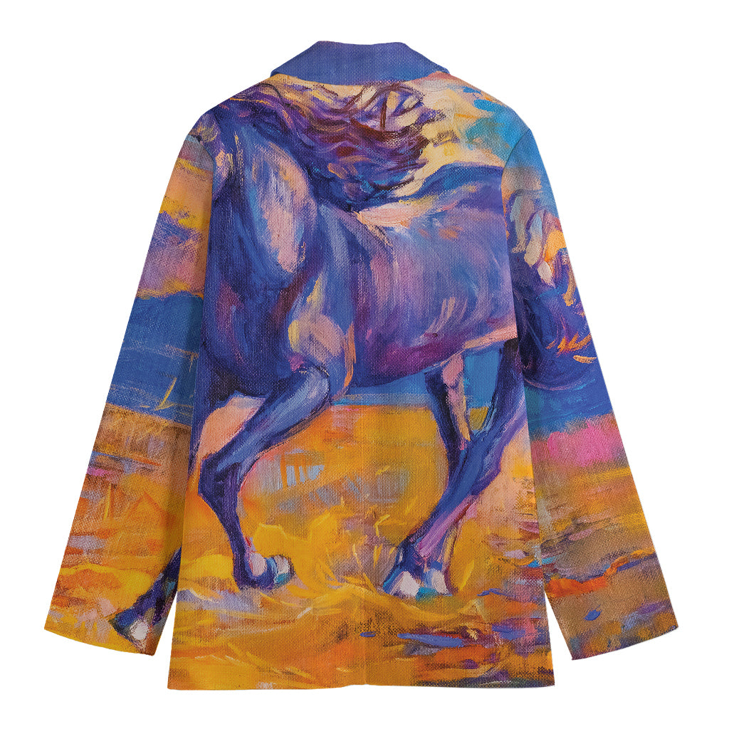 Sunset Horse Painting Print Women's Blazer