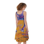 Sunset Horse Painting Print Women's Sleeveless Dress
