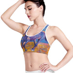 Sunset Horse Painting Print Women's Sports Bra