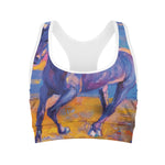 Sunset Horse Painting Print Women's Sports Bra