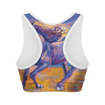 Sunset Horse Painting Print Women's Sports Bra