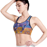 Sunset Horse Painting Print Women's Sports Bra