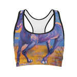 Sunset Horse Painting Print Women's Sports Bra