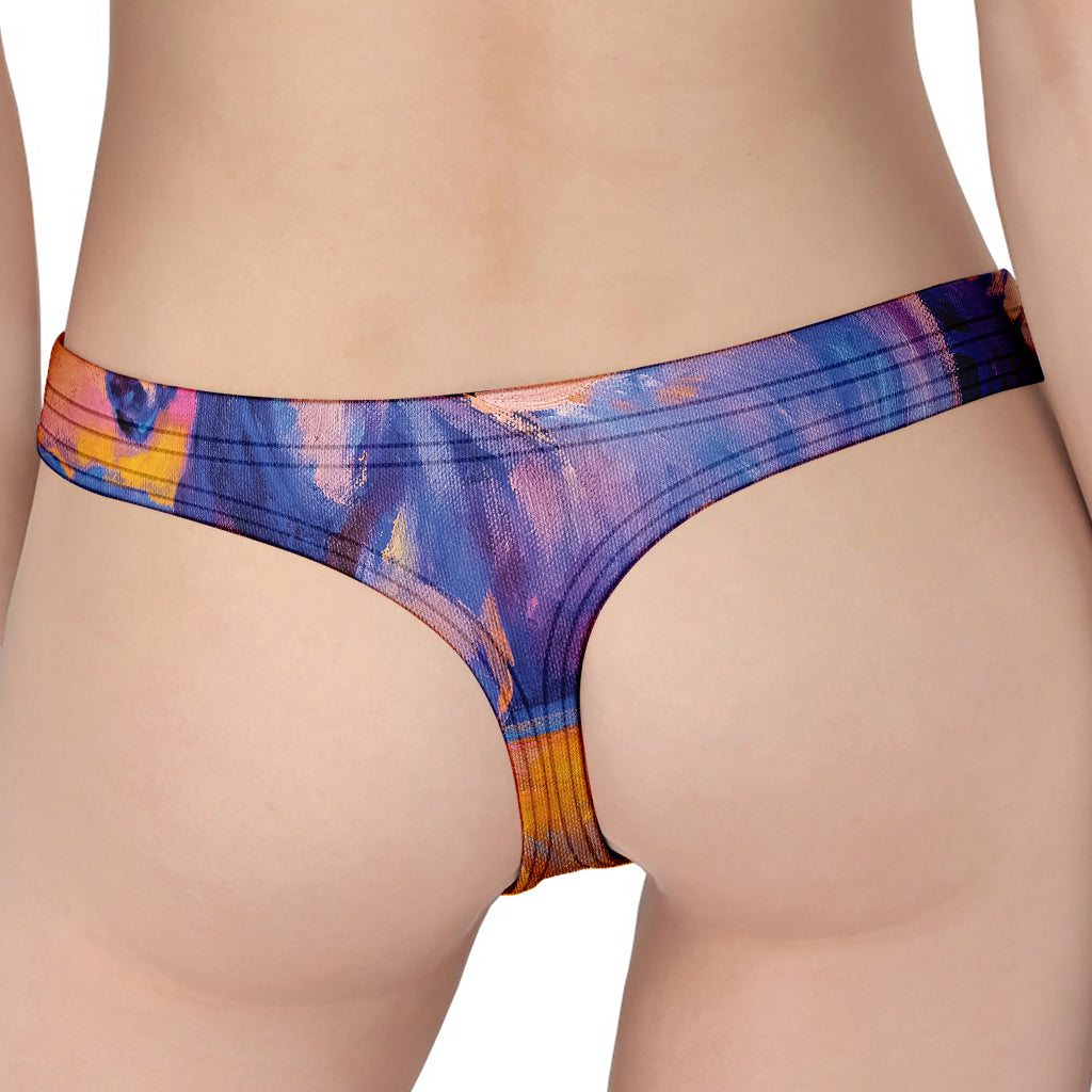 Sunset Horse Painting Print Women's Thong