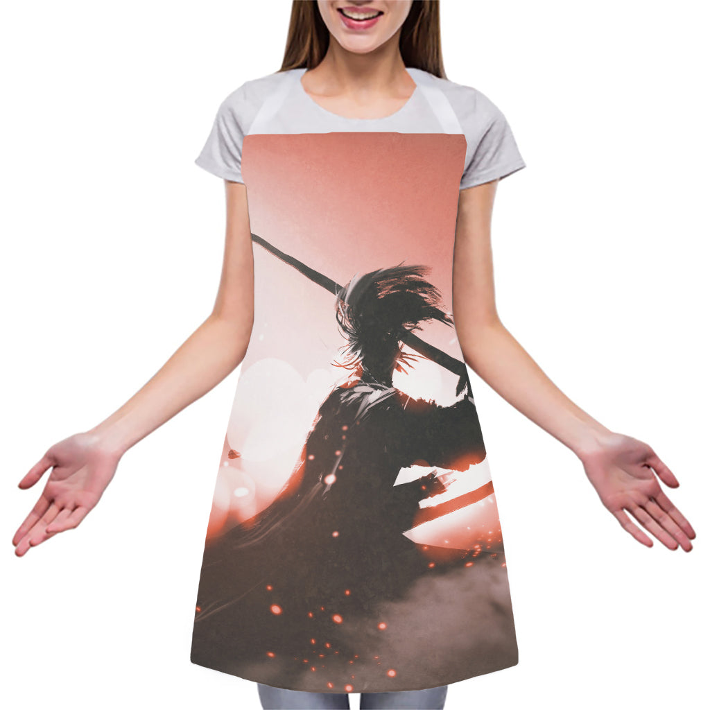 Sunset Japanese Samurai Print Adjustable Apron