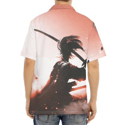 Sunset Japanese Samurai Print Aloha Shirt