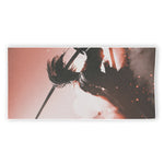 Sunset Japanese Samurai Print Beach Towel