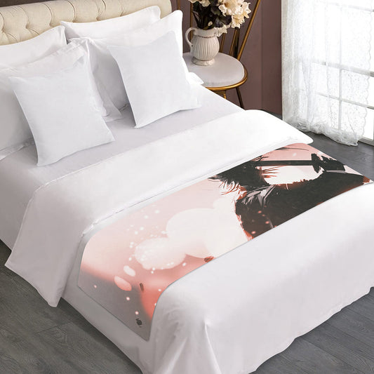 Sunset Japanese Samurai Print Bed Runner