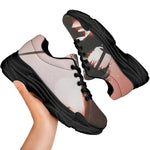 Sunset Japanese Samurai Print Black Chunky Shoes