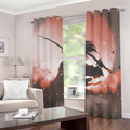 Sunset Japanese Samurai Print Dimout Grommet Curtains