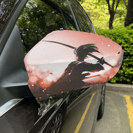 Sunset Japanese Samurai Print Car Side Mirror Covers