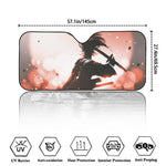 Sunset Japanese Samurai Print Car Windshield Sun Shade