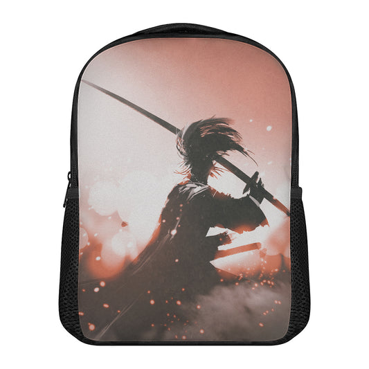 Sunset Japanese Samurai Print Casual Backpack