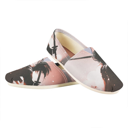 Sunset Japanese Samurai Print Casual Shoes