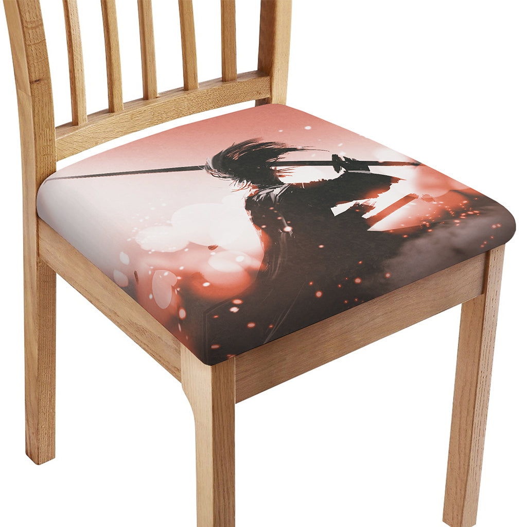 Sunset Japanese Samurai Print Chair Cushion Cover