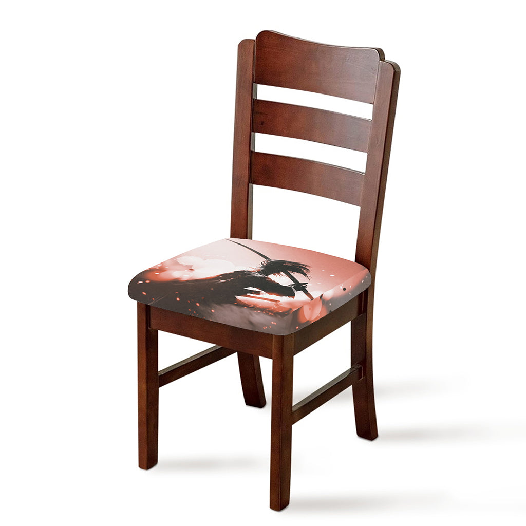 Sunset Japanese Samurai Print Chair Cushion Cover