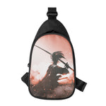 Sunset Japanese Samurai Print Chest Bag