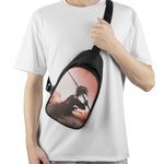 Sunset Japanese Samurai Print Chest Bag