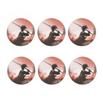 Sunset Japanese Samurai Print Coaster Set