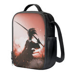 Sunset Japanese Samurai Print Crossbody Lunch Bag