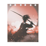 Sunset Japanese Samurai Print Curtain