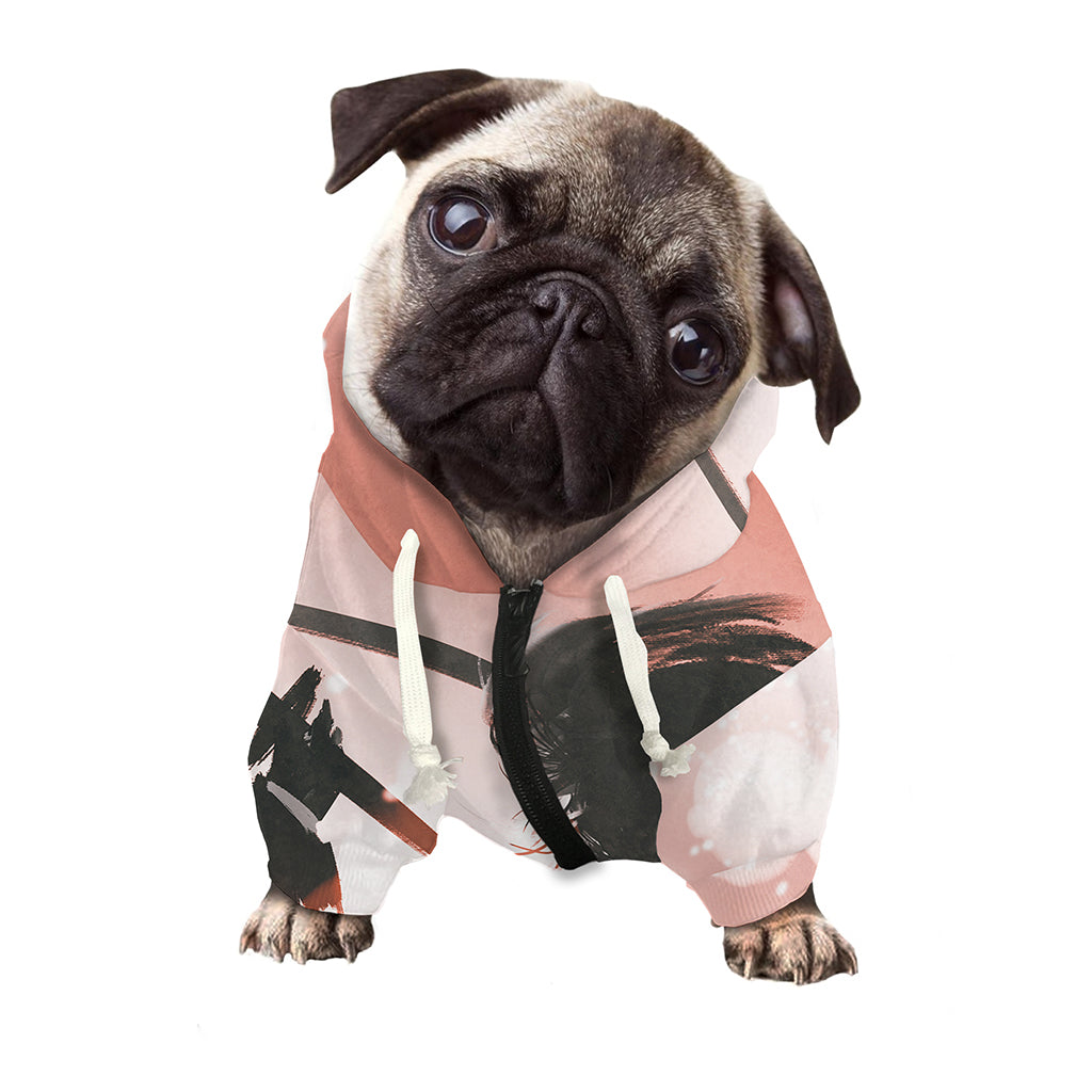 Sunset Japanese Samurai Print Dog Zip Up Hoodie