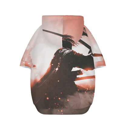 Sunset Japanese Samurai Print Dog Zip Up Hoodie