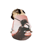 Sunset Japanese Samurai Print Dog Zip Up Jacket