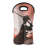 Sunset Japanese Samurai Print Double Neoprene Wine Tote