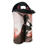 Sunset Japanese Samurai Print Double Neoprene Wine Tote
