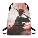Sunset Japanese Samurai Print Drawstring Backpack