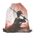 Sunset Japanese Samurai Print Drawstring Bag