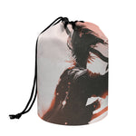 Sunset Japanese Samurai Print Drawstring Makeup Bag